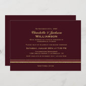 Invitation Réception de mariage simple en Bourgogne moderne e (Devant / Derrière)