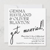 Invitation Réception de mariage simple et amusante moderne (Devant)