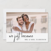 Invitation Réception de mariage simple et élégante avec photo (Devant)