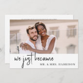 Invitation Réception de mariage simple et élégante avec photo (Devant / Derrière)