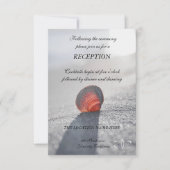Invitation Réception de mariage simple plage coquillages coeu (Devant)