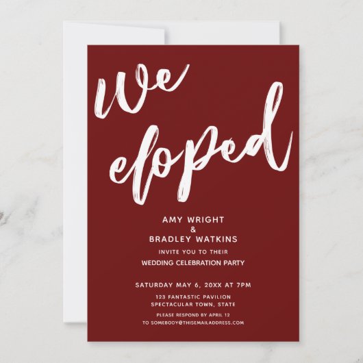 Invitation Réception de mariage simple sur le thème de la Bou (Devant)