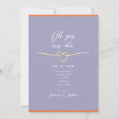 Invitation Réception de mariage simple violet (Devant)