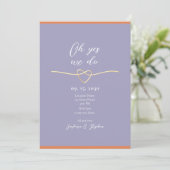 Invitation Réception de mariage simple violet (Debout devant)