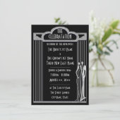 Invitation Réception de mariage - Smoking noir et argent - (Debout devant)