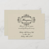 Invitation Réception de mariage snob de Nouveau d'art (Devant / Derrière)