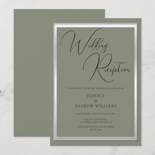 Invitation Réception De Mariage Sophistiquée Et Argent