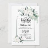 Invitation Réception de mariage sous une arche botanique vert (Devant)