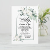 Invitation Réception de mariage sous une arche botanique vert (Debout devant)