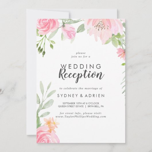 Invitation Réception de mariage Spring Peony Uniquement Invit (Devant)