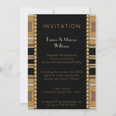 Invitation Réception de mariage Squazi Art Déco Gold Noir (Dos)