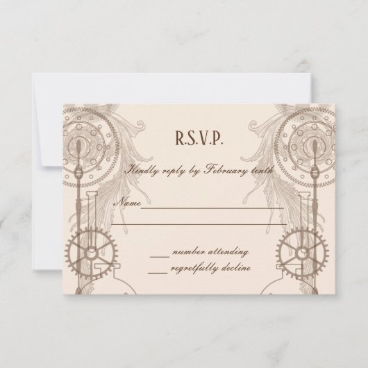 Invitation Réception de mariage Steampunk (Devant)