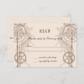 Invitation Réception de mariage Steampunk (Devant / Derrière)