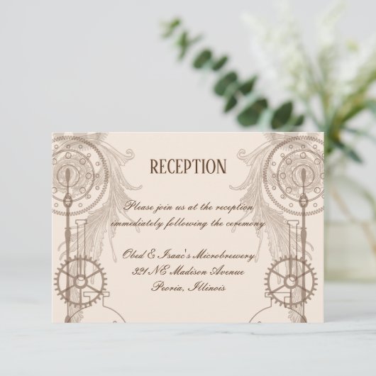 Invitation Réception de mariage Steampunk (Debout devant)