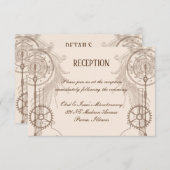 Invitation Réception de mariage Steampunk (Devant / Derrière)