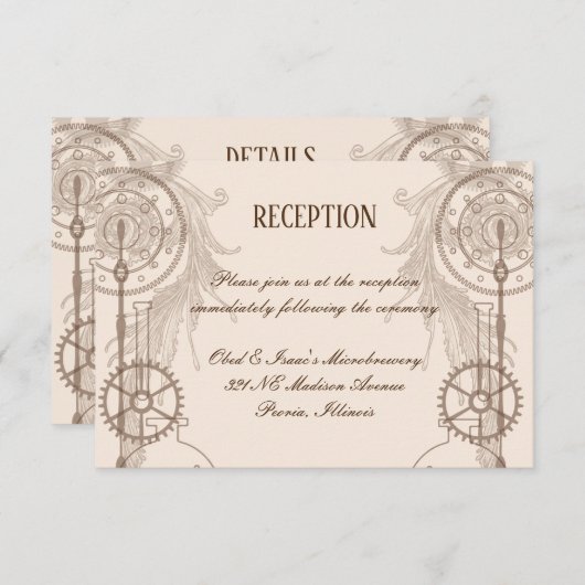 Invitation Réception de mariage Steampunk (Devant / Derrière)