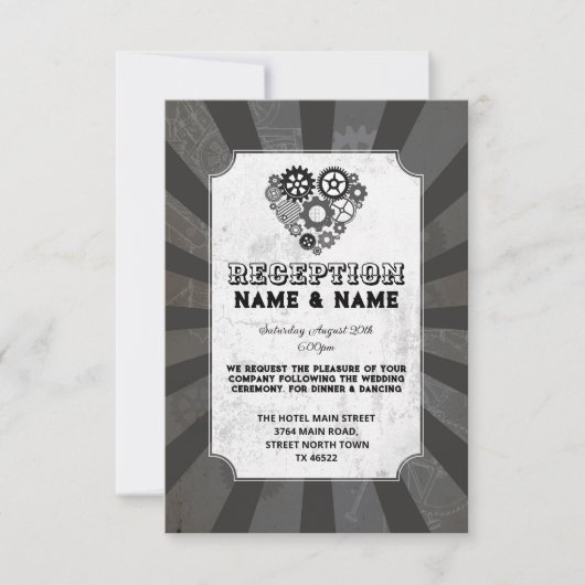 Invitation Réception de mariage Steampunk Mariage Steampunk (Devant)