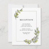 Invitation Réception de mariage sur cadre de branches d'olivi (Devant)