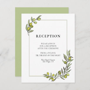 Invitation Réception de mariage sur cadre de branches d'olivi