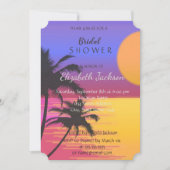 Invitation Réception de mariage sur la plage au coucher du so (Devant)