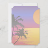 Invitation Réception de mariage sur la plage au coucher du so (Dos)