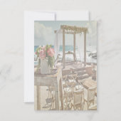 Invitation Réception de mariage sur la plage avec arche rétro (Dos)