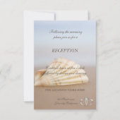 Invitation Réception de mariage sur la plage Coquillage, Coeu (Devant)