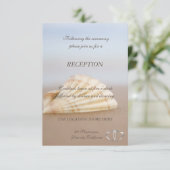 Invitation Réception de mariage sur la plage Coquillage, Coeu (Debout devant)