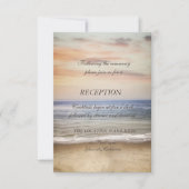Invitation Réception de mariage sur la plage de sable ciel (Devant)