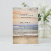 Invitation Réception de mariage sur la plage sableuse ciel (Debout devant)
