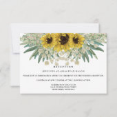 Invitation Réception de mariage sur l'aquarelle de tournesol (Devant)