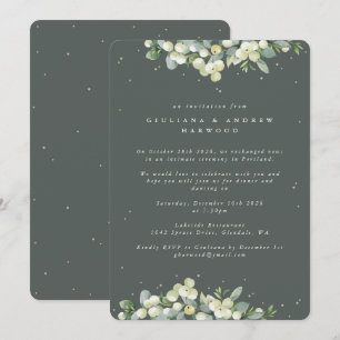 Invitation Réception de mariage Symphorine grise + Eucalyptus