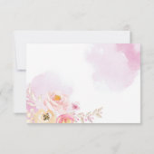 Invitation Réception de mariage tendance rose & or Floral Gar (Dos)