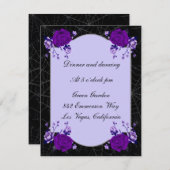 Invitation Réception de mariage toile d'araignée florale rose (Devant / Derrière)