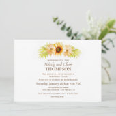 Invitation Réception de mariage Tournesol rustique (Debout devant)