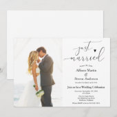 Invitation Réception de mariage tout juste mariés (Devant / Derrière)