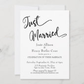 Invitation Réception de mariage, tout juste mariés, Confettis (Devant)