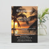 Invitation Réception de mariage Tropcial Beach Photo Invitati (Debout devant)