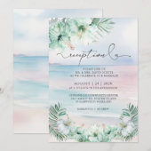 Invitation Réception de mariage tropical élégant (Devant / Derrière)