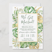 Invitation Réception de mariage tropical en fuite (Devant)