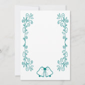 Invitation Réception de mariage turquoise Bells Scrollwork (Dos)