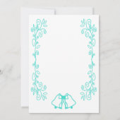 Invitation Réception de mariage Turquoise Bells Scrollwork (Dos)