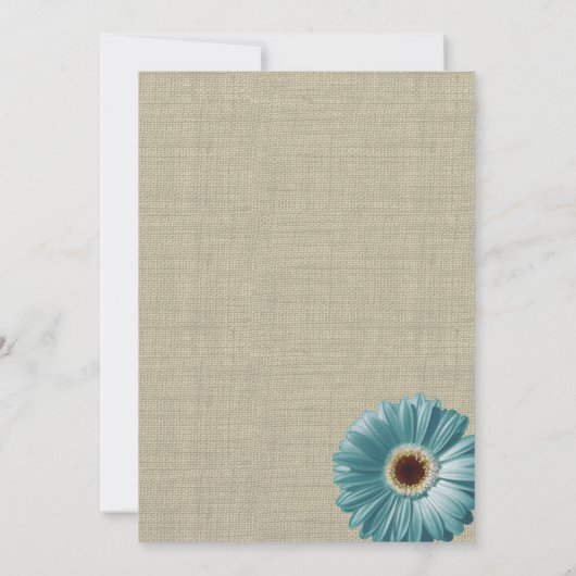 Invitation Réception de mariage turquoise Daisy et Burlap BBQ (Dos)