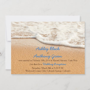 Invitation Réception de mariage uniquement à la plage océane