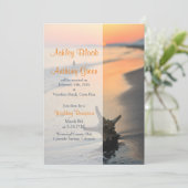 Invitation Réception de mariage uniquement au coucher du sole (Debout devant)