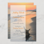 Invitation Réception de mariage uniquement au coucher du sole (Devant / Derrière)