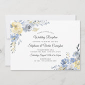 Invitation Réception de mariage uniquement avec des fleurs bl (Devant)