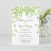 Invitation Réception de mariage uniquement avec fleurs et ver (Debout devant)