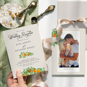 Invitation Réception de mariage uniquement avec photo de fleu