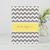Invitation Réception De Mariage Uniquement Chevron Jaune Gris (Debout devant)